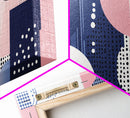 Vaporwave Aesthetic Abstract Art Canvas Print, Geometric Wall Art