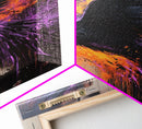 Purple Phoenix Painting Print, Framed Canvas Art, Grunge Decor, Punk Art, Wood Frame Canvas, Home Decor, Office Art