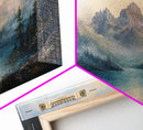Foggy Mountain Forest Landscape Painting Print, Landscape On Canvas Ready Too Hang - Large Panoramic Canvas Wall Art Prints Landscape Art