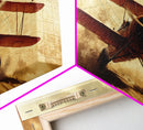 Biplane Taking Off In a Sandstorm, 1920s Airplane Painting, Retro Airplane Wall Art, Gift For Him, Office or Man Cave Wall Art