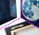 Abstract Oil Painting Print Of The Full Moon - Framed Canvas Print - Ready To Hang - Full Moon Art - Witchy Decor - Full Moon Painting