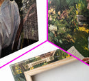 Victorian Oil Painting Print of a Woman In The Garden, Framed Canvas Print, Ready To Hang Art, Woman in Garden Painting Wall Art
