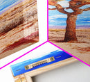 Watercolor Painting Print of Joshua Tree California Framed Canvas Print - Tall Skinny Art - Landscape Painting of Joshua Tree California
