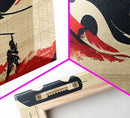 Samurai Fighting The Ocean, ready to hang canvas print wall art, framed canvas wall art, mancave decor