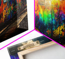 Train car graffiti wall decor, train box car, ready to hang canvas print wall art, graffiti art