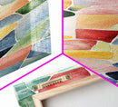 Stained Glass Mosaic Framed Canvas Print Vibrant Moroccan Wall Art Bright Geometric Long Skinny Living Room or Bedroom Decor