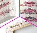 Royal Pink Tiara Framed Canvas Print Princess Gemstone Painting Feminine Wabi Sabi Art Vertical Wall Art Elegant Home Decor