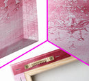 Crystal Chandelier Framed Canvas Print in Pink Abstract Art Perfect Above Sofa or Guest Room Art with Rustic and Glam Style