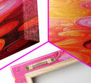 Abstract Pink Orange Swirl Framed Canvas Print, Vertical Skinny Art, Light Pink Dorm Wall Art, Minimalist Modern Art Decor