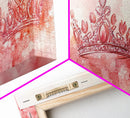 Crown Art Framed Canvas Print Light Pink Wall Art Glam Royal Decor Feminine Gift Idea Elegant Cottagecore Living Room Aesthetic Accent