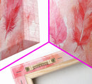 Soft Pink Feathers Canvas Print Whimsical Art Light Pink Wall Art Skinny Wall Art Minimalist Art Above Sofa Rustic Decor