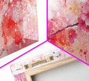 Vibrant Cherry Blossom Canvas Print | Pink Orange Wall Art | Spring Inspired Artwork | Living Room Above Sofa Decor | Horizontal Art