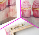 Whimsical Cupcake Canvas Print Pastel Pink Kitchen Art Light Pink Wall Art Food Review Kitchen Decor Gift Idea For Her
