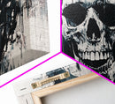Gothic Skull Art Canvas Print, Dark Moody Abstract Wall Decor, Halloween Living Room Art, Unique Therapy Art Gift, Dark Angels Print