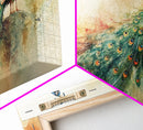 Elegant Peacock Wall Art Canvas Print, Colorful Wildlife Painting, Moody Therapy Art, Unique Bedroom Decor Gift Idea, Botanical Prints