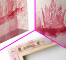 Pink Crown Canvas Print Minimalist Art Abstract Pink Wall Art Light Pink Bedroom Decor Princess Aesthetic Whimsical Art Wall Art