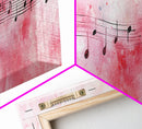 Musical Notes Canvas Print Artistic Sheet Music Wall Art Light Pink Abstract Artwork Rustic Wabi Sabi Art Living Room Decor Gift