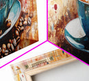 Latte Art Canvas Print, Coffee Wall Art Rustic Home Decor, Food Review Kitchen Art, Whimsical Art Gift Idea Cozy Kitchen Design