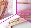 Golden Frames on Pink Canvas Print | Abstract Minimalist Wall Art | Rustic Gold Decor | Wabi Sabi Aesthetic | Living Room Accent | Gift Idea