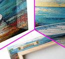 Rowboat painting, lake Tahoe art, fisherman painting, rustic wall art, nautical painting, coastal landscape art, canvas print