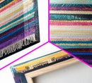 Textile Abstract, Colorful Patterns, Woven Design, Framed Canvas Print, Moroccan wall art, geometric wall art, boho art, vibrant art