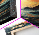 Sailboat in Storm, nautical painting, coastal decor, seascape painting, fisherman painting, framed canvas print, rustic wall art