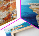 Cliff Edge Painting, Rustic Wall Art, Nautical Wall Art, Coastal Landscape Art, Canvas Print, Above Sofa Art, Living Room Art, Gift Idea