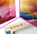 Abstract Coral, mosaic wall art, sacred geometry wall art, pink abstract art, blue and green wall art, zen wall art, canvas print