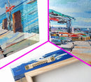 Seaside market, painting morro bay, Nantucket painting, coastal landscape art, nautical decor, framed canvas print, rustic decor
