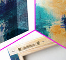Twilight Reflection, mountain painting, sunset painting, extra wide art, horizontal wall art, Canvas Print, rustic wall art