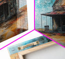 Abandoned Cabin Art, Rustic Wall Art, Moody Art, Western Landscape Painting, Framed Canvas Print, Extra Wide Art, Living Room Art