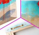 Beach Umbrella, Coastal Decor, Nautical Wall Art, Seascape Painting, Ocean Painting, Extra Wide Art, Framed Canvas Print, Beach House Art