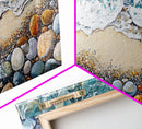 Coastal decor, beach painting, framed canvas print, extra wide art, ocean waves, seascape painting, rustic wall art, nautical wall art