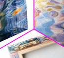 Abstract Water, Nautical Wall Art, Blue and Green Wall Art, Panoramic Painting, Extra Wide Art, Canvas Print, Living Room Art
