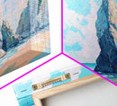 Coastal Rock Formations, beach painting, framed canvas print, coastal wall art, nautical decor, seascape painting, extra wide art