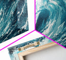 Ocean Wave Art, Seascape Painting, Coastal Decor, Nautical Wall Art, Beach House Gift, Blue and Green Wall Art, Framed Canvas Print