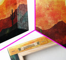 Southwest Wall Art, Joshua Tree Art, Desert Landscape Painting, Boho Art, Pink Orange Wall Art, Extra Wide Art, Canvas Print