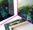 Looking Up, birch tree painting, nature wall art, green wall art, botanical prints, rustic wall art, framed canvas print, zen art