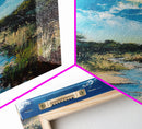 Moonlit Marsh, Moody Art, Coastal Landscape Art, Blue and Green Wall Art, Rustic Wall Art, Framed Canvas Print, Gift Idea