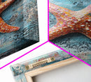 Starfish Texture Coastal Canvas Print, Beach House Decor, Ocean Wall Art, Nautical Artwork, Textured Beach Art, Coastal Living Room Art