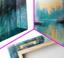 Twilight Lake Canvas Print Tranquil Nature Wall Art, Reflective Water Landscape, Mystical Forest Painting, Serene Bedroom Wall Decor
