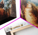Seaside Trail Painting Framed Canvas Print - Coastal Landscape Art, Beach Pathway Wall Decor, Ocean Sunset Scene, Home Aesthetic
