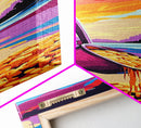 Golden Flow, Surreal Art, Fantasy Landscape, Vibrant Painting, Canvas Print, Unique Wall Art, Living Room Decor, Bold Colors