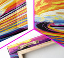 Crashing Wave, Ocean Wall Art, Surf Aesthetic Print, Tropical Beach Decor, Vibrant Seascape Painting, Coastal Vibes, Framed Canvas Print
