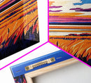 Scenic Prairie, Colorful Landscape, Sunset Reflection, Warm Nature Art, Framed Canvas Print, Office Decor, Cozy Autumn Aesthetic