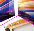 Sunset Trail, Scenic Mountain Path, Nature Lover Art, Framed Canvas Print, Adventure Aesthetic, Hiking Decor, Vibrant Landscape