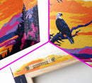 Bald Eagle Sunset, Canvas Print, Wildlife Wall Art, Vibrant Nature Painting, Rustic Decor, Patriotic Home Art, Office Wall Decor