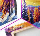Snowy Pines, Winter Landscape Art, Canvas Print, Cozy Cabin Decor, Christmas Wall Art, Holiday Home Decor, Mountain Retreat