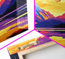 Mountain View, Sunset Sky, Colorful Landscape, Wilderness Art, Framed Canvas Print, Nature Lover Gift, Home Office Wall Art