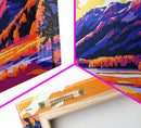 Autumn Mountains, Golden Fields, Scenic Wall Art, Vibrant Landscape, Framed Canvas Print, Cozy Cabin Decor, Fall Home Aesthetic